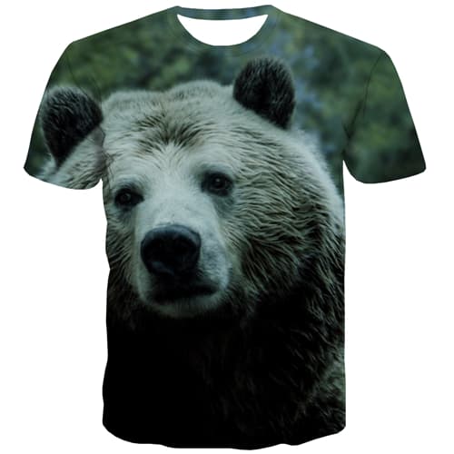 Bear T-shirt Men Animal T-shirts Graphic Lovely Tshirts Novelty Harajuku Tshirts Casual Funny Shirt Print Short Sleeve Hip hop - KYKU