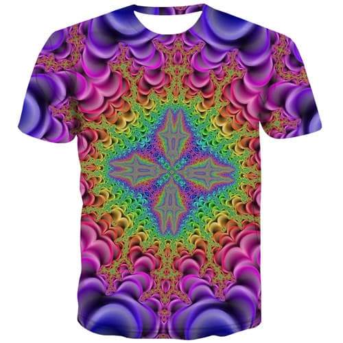 Psychedelic T-shirt Men Dizziness T-shirts 3d Colorful Tshirts Casual Gothic Tshirt Anime Fantasy T-shirts Graphic Short Sleeve - KYKU