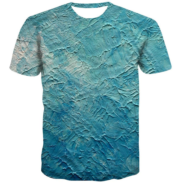 
blue and white oil painting texture t shirts Novelty 3D shirt special texture Cool men art costume different
                