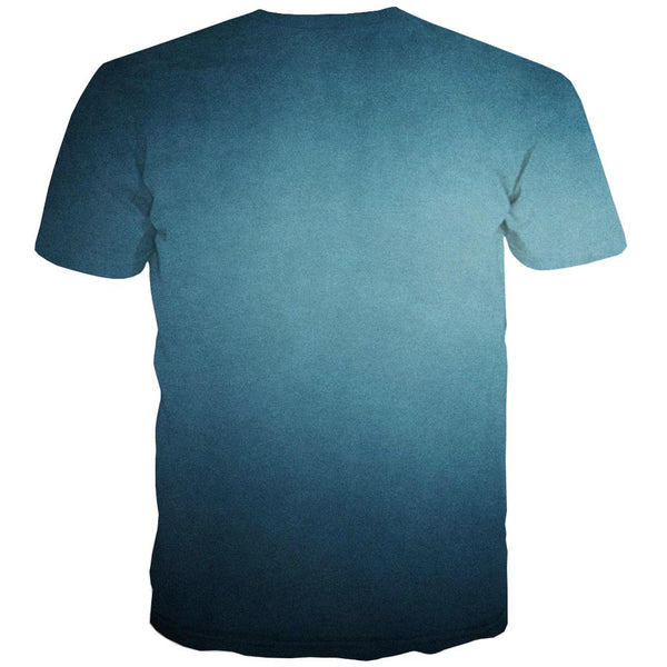 
blue center gradient shirt Print clothes special texture art costume Cool different men
                