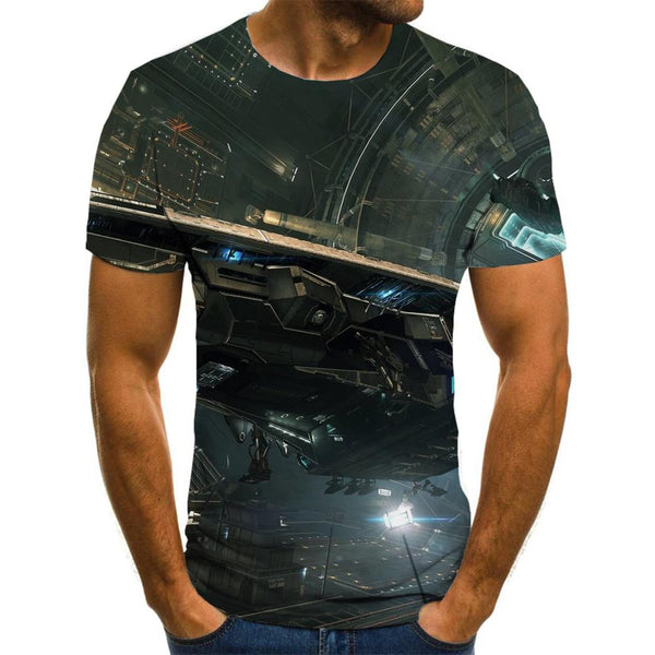 shirt Airship air ship Casual shirt 3D men Cool flying ship art costume