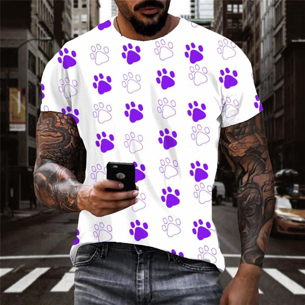 
dog paw print tshirts Puppy Cute Pets shirt tee men big Smart dogs Cool art costume
                