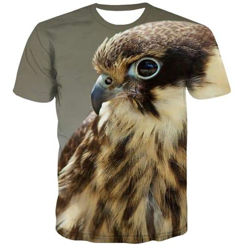 Eagle T-shirt Men Animal T shirts Funny Feather Tshirt Anime Funny T-shirts Graphic Leisure Tshirts Cool Short Sleeve Hip hop - KYKU