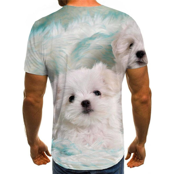 
Little White dog shirt 3D tshirt Puppy Cute Pets Casual art costume big Smart dogs man
                