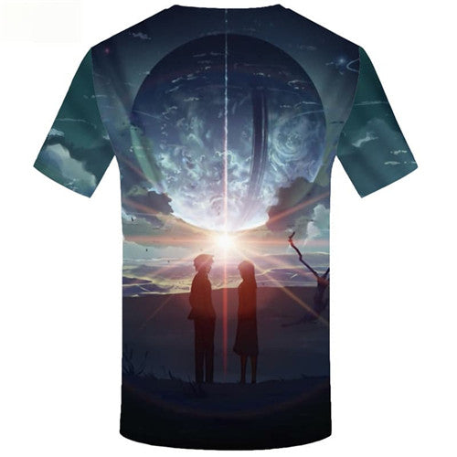 
Character T shirts Men Moon Tshirts Casual Sky Shirt Print Love T-shirts Graphic Short Sleeve Fashion Men women Tee Top O-neck
                