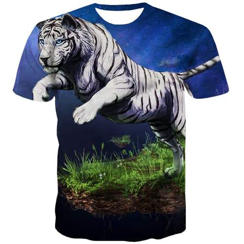 Tiger T shirts Men Animal T-shirts 3d Hip Hop Tshirt Anime Leopard Tshirts Novelty Harajuku Tshirt Printed Short Sleeve T shirts - KYKU