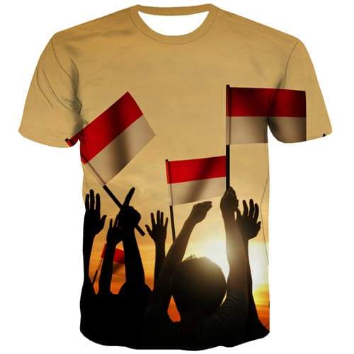 Monaco Flag T-shirt Men Monaco Tshirts Cool Character Shirt Print Harajuku T-shirts 3d Colorful Tshirts Novelty Short Sleeve - KYKU