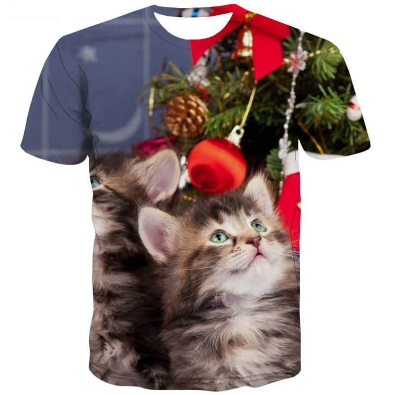 shirt kitten top tee cat Cool art costume pet man