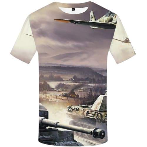 War T-shirt Men Military T-shirts Graphic Mechanical Shirt Print Mountain Tshirts Cool Game Tshirts Novelty Short Sleeve Fashion - KYKU