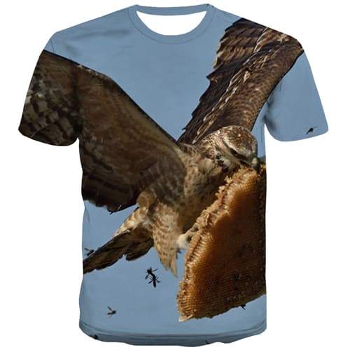 Animal T-shirt Men Eagle Tshirts Cool Ferocious T-shirts Graphic Harajuku Shirt Print Food Tshirt Printed Short Sleeve Fashion - KYKU