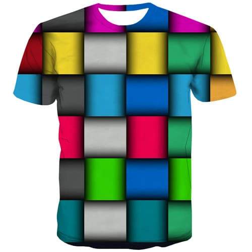 Psychedelic T shirts Men Colorful T-shirts Graphic Square Shirt Print Russia Tshirts Casual Gothic Tshirt Anime Short Sleeve - KYKU