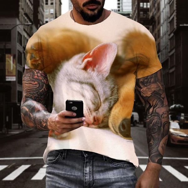 
animal tshirtdocile pets shirt teemen cat and dog Cool art costume
                