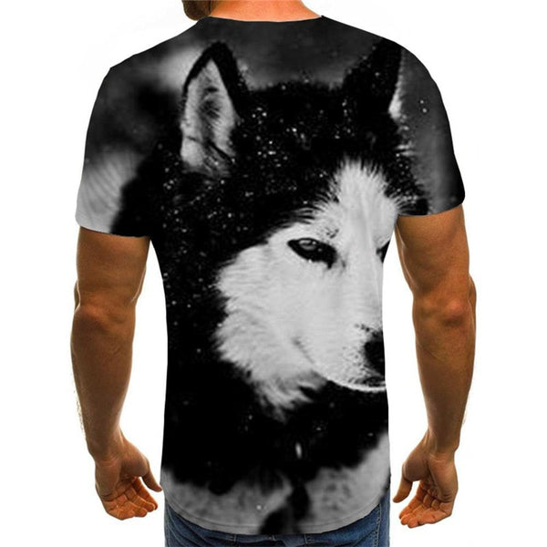 
Husky dog tshirts Print clothes Puppy Cute Pets art costume men Casual big Smart Husky dogs
                