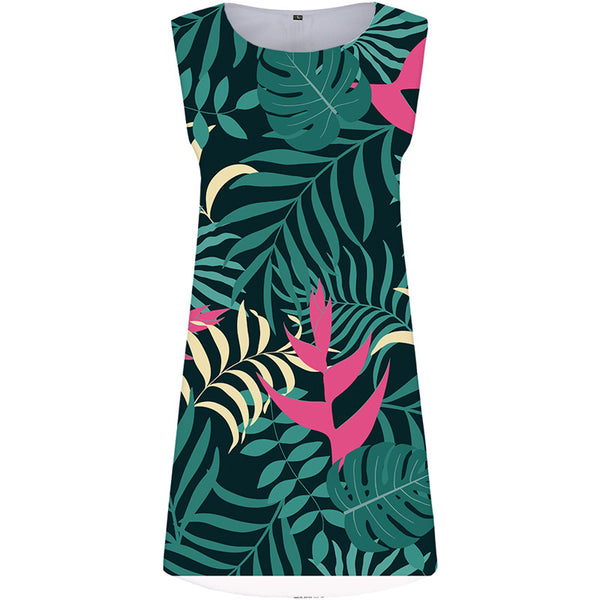 
Leaf Dress Women Green Boho Colorful 3d Print Harajuku Ladies Dresses Cartoon Party Womens Clothing Casual
                