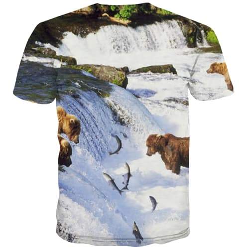 
Animal T shirts Men Bear Tshirts Casual Waterfall Tshirts Cool Landscape T-shirts 3d Fish Tshirt Anime Short Sleeve Hip hop Men - KYKU
                