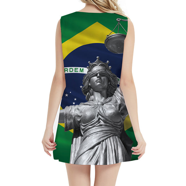
Goddess Of Justice Dress Women Brazilian Flag Vestido Sexy Brazil 3d Print Metal Ladies Dresses Harajuku Bodycon Dress
                