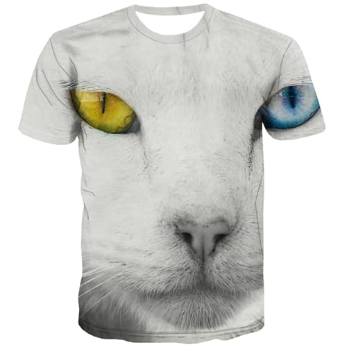 Animal T-shirt Men Lion Tshirts Cool Funny T-shirts Graphic White Tshirts Novelty Harajuku T shirts Funny Short Sleeve Punk Rock - KYKU