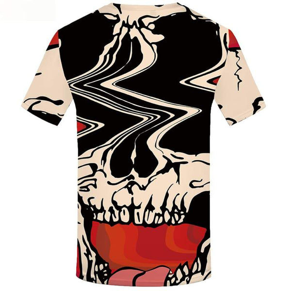 
Skull T-shirt Men Colorful T shirts Funny Gothic Tshirts Cool Punk Rock Shirt Print Short Sleeve Fashion Mens Tops Slim Rock
                