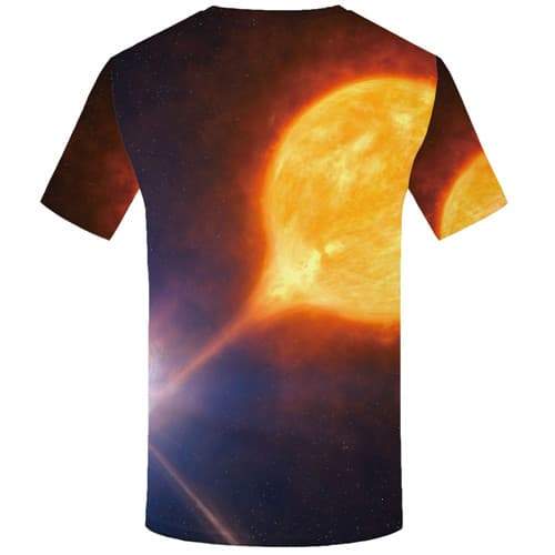 Galaxy Space T shirts Men Flame Tshirts Cool Lightning Tshirts Novelty Black Hole T shirts Funny Vortex T-shirts 3d Short Sleeve - KYKU