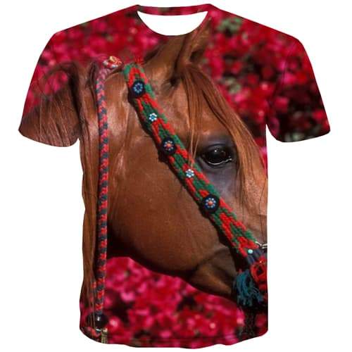 Animal T shirts Men Horse Tshirts Casual Funny Tshirt Printed Street Shirt Print Harajuku T shirts Funny Short Sleeve Fashion - KYKU