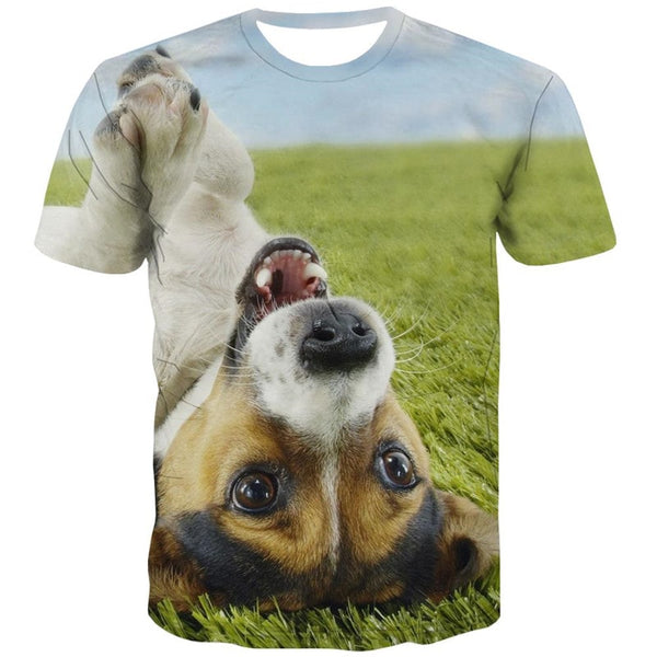 
dog tshirts Hip hop tshirt 3D Puppy Cute animal men's big Smart dogs Casual art costume
                