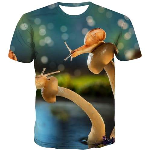 Snails T shirts Men Plant Tshirt Printed Funny Tshirts Novelty Street Tshirts Cool Harajuku Shirt Print Short Sleeve Full Print - KYKU