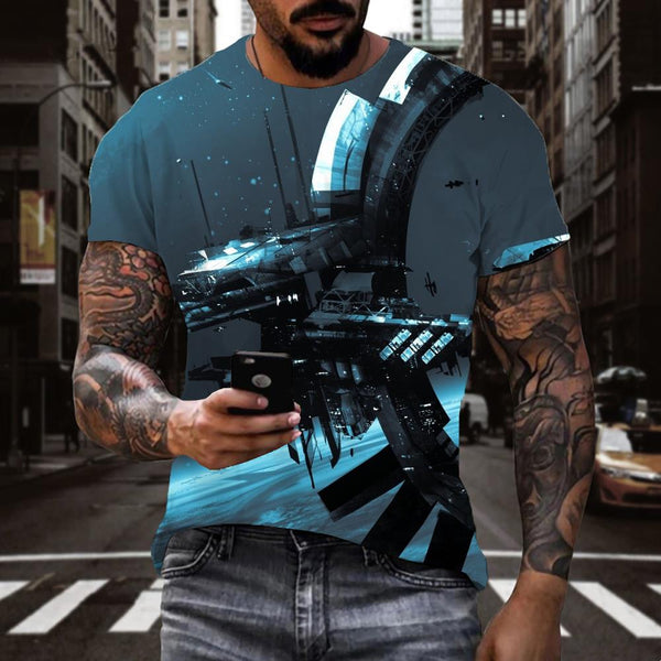 
Airship t shirt air ship clothing art costume flying ship Cool men
                