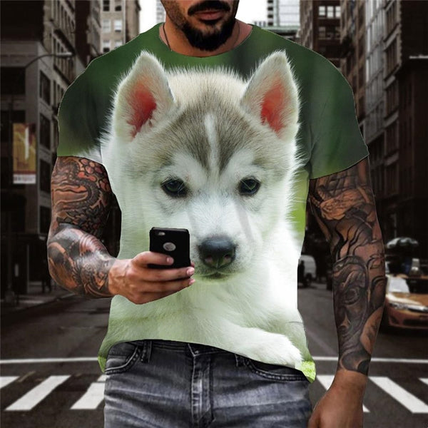 
Husky dog shirts Puppy Cute Pets t shirt 3D men Casual art costume big Smart Husky dogs
                