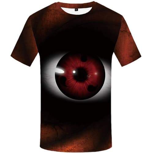 Eye T shirts Men Rock Tshirts Novelty Vortex Tshirt Anime Gothic Shirt Print Short Sleeve Full Print Mens S-5XL Slim O-Neck - KYKU