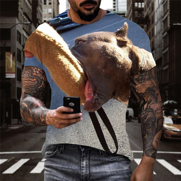 
dog shirts Hip hop tshirt 3D Puppy Cute animal men's Cool art costume big Smart dogs
                