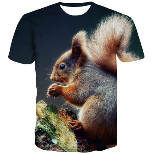 Squirrel T shirts Men Animal T-shirts 3d Lovely Tshirts Cool Harajuku Tshirts Novelty Street Tshirt Anime Short Sleeve Fashion - KYKU