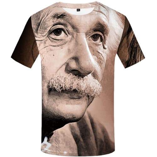 Einstein T-shirt Men Character T-shirts 3d Vintage Shirt Print Harajuku Tshirts Casual Gothic Tshirts Cool Short Sleeve summer - KYKU