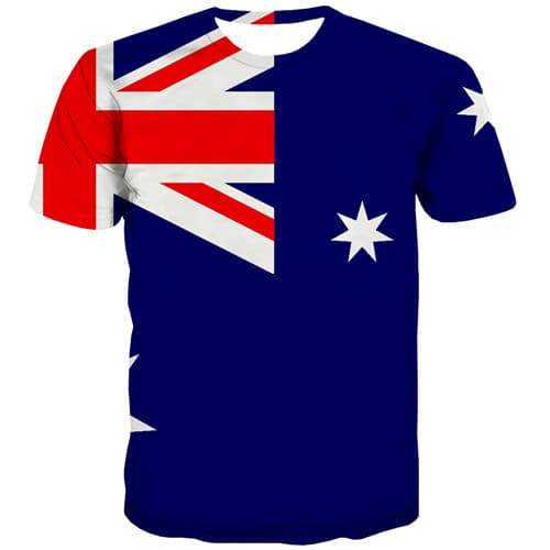 Australian Flag T-shirt Men Graffiti T-shirts 3d Australia T-shirts Graphic Art Tshirts Novelty Harajuku T shirts Funny - KYKU