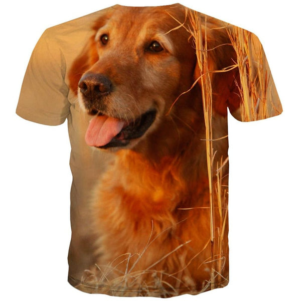 
Golden Retriever dog t shirts Funny 3D t shirt Puppy Cute Pets art costume big Smart dogs Cool man
                