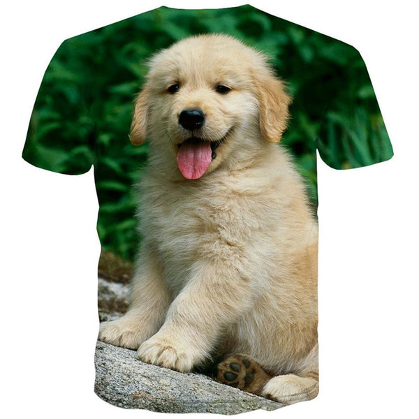 
t shirts Golden Retriever dog Puppy Cute Pets 3D tshirt men art costume big Smart dogs Casual
                