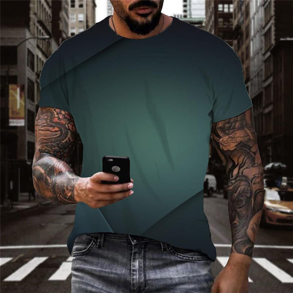 
Black and green gradient irregular texture tshirt special texture Cool different art costume Casual men
                
