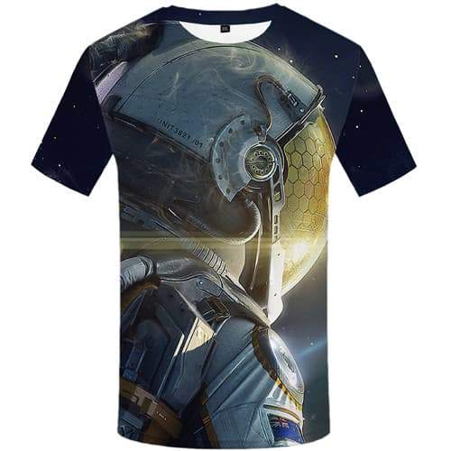 Space Galaxy T shirts Men Astronaut Shirt Print Metal Tshirt Printed Cosplay T shirts Funny Short Sleeve T shirts Men/women - KYKU
