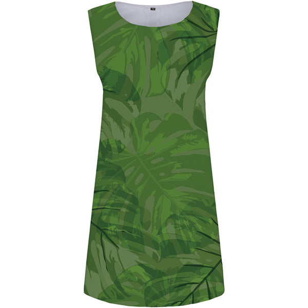 Leaf Dress Women Green Sundress Blurry 3d Print Womens Clothing Summer