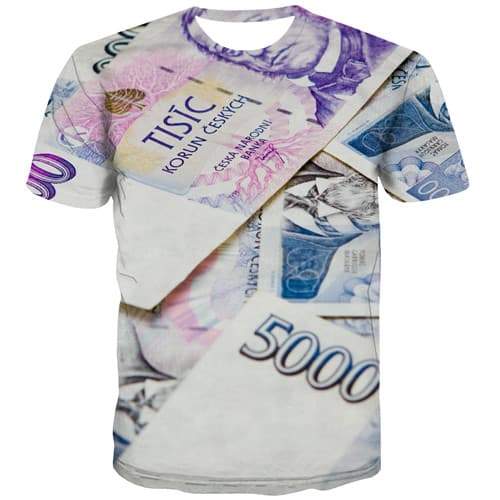 Money T shirts Men Czech Republic T-shirts Graphic Harajuku Tshirt Printed Abstract Tshirts Novelty Graffiti T shirts Funny - KYKU