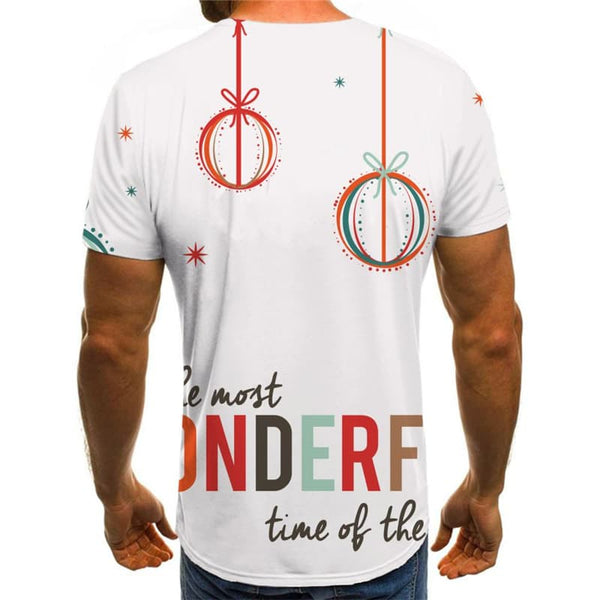 
Christmas T shirt Men New Year T-shirts 3d White Tshirt Printed Queue Tshirts Casual
                