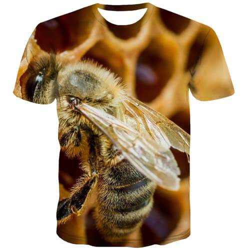 Bee T-shirt Men Harajuku T-shirts 3d Hilarious Tshirt Anime Animal Shirt Print Street Tshirts Casual Short Sleeve Hip hop - KYKU
