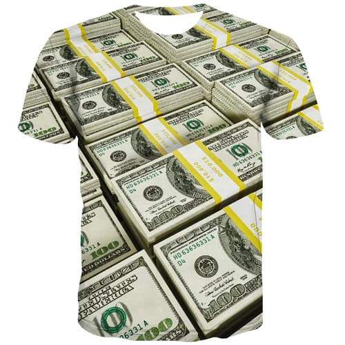 Dollar T-shirt Men United States Tshirt Anime Money T shirts Funny Vintage Tshirts Casual Funny Shirt Print Short Sleeve Hip hop - KYKU