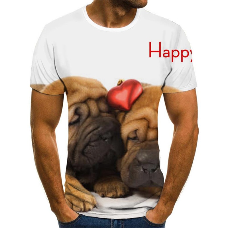t shirts dog clothing Puppy Cute Pets art costume big Smart dogs men Cool
