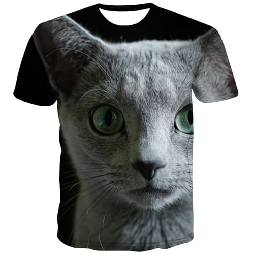 Cat T-shirt Men Harajuku Tshirts Novelty Animal T shirts Funny Lovely Shirt Print Funny T-shirts 3d Short Sleeve T shirts - KYKU