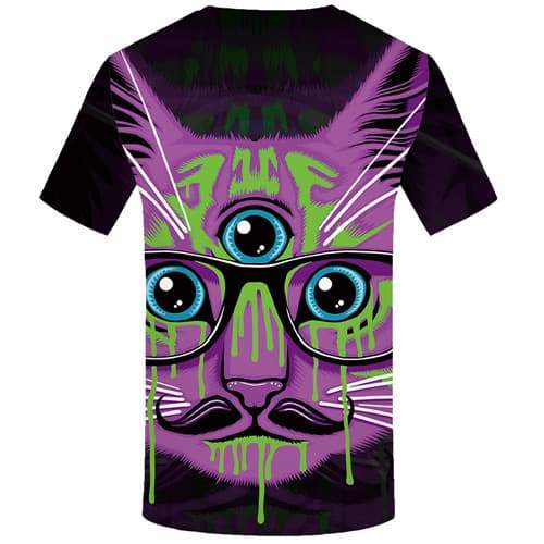 
Cat T shirts Men Animal T shirts Funny Purple Tshirts Novelty Graffiti Tshirt Printed Gothic Tshirts Cool Short Sleeve summer - KYKU
                