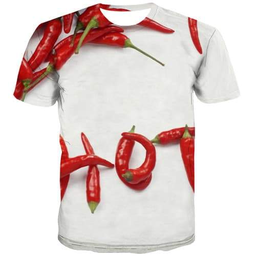 White T-shirt Men Food T-shirts Graphic Art T-shirts 3d Harajuku T shirts Funny Short Sleeve Full Print Men Tee Top O-neck Sport - KYKU