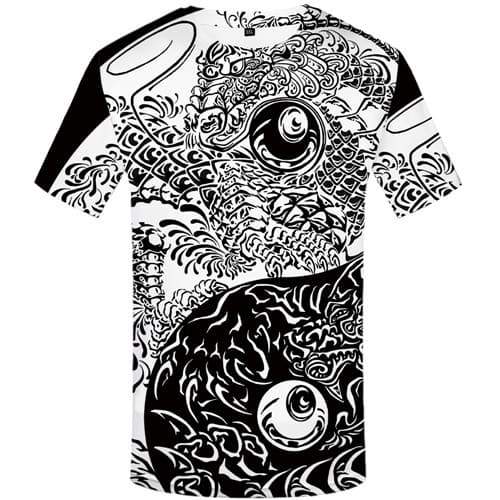 Yinyang T shirts Men Black And White T shirts Funny Harajuku T-shirts 3d Art Tshirts Casual Abstract Tshirt Printed Short Sleeve - KYKU