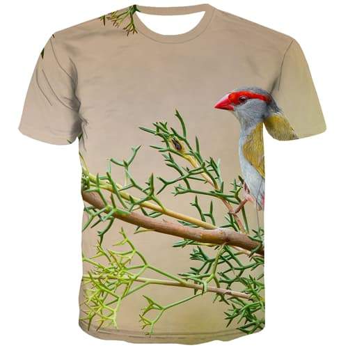 Bird T-shirt Men Animal Tshirts Casual Tree Tshirts Cool Harajuku Tshirt Printed Street T shirts Funny Short Sleeve Hip hop - KYKU