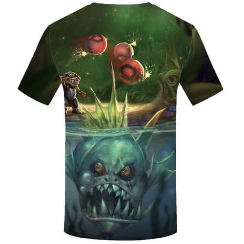 
Fish T shirts Men League Of Legends Tshirts Novelty Piranha Tshirts Casual Game Tshirt Printed War Tshirt Anime Short Sleeve - KYKU
                