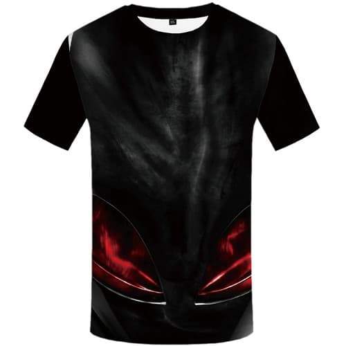 Alien T-shirt Men Metal Tshirt Printed Flame T-shirts Graphic Black Tshirt Anime Punk Tshirts Cool Short Sleeve Hip hop Unisex - KYKU